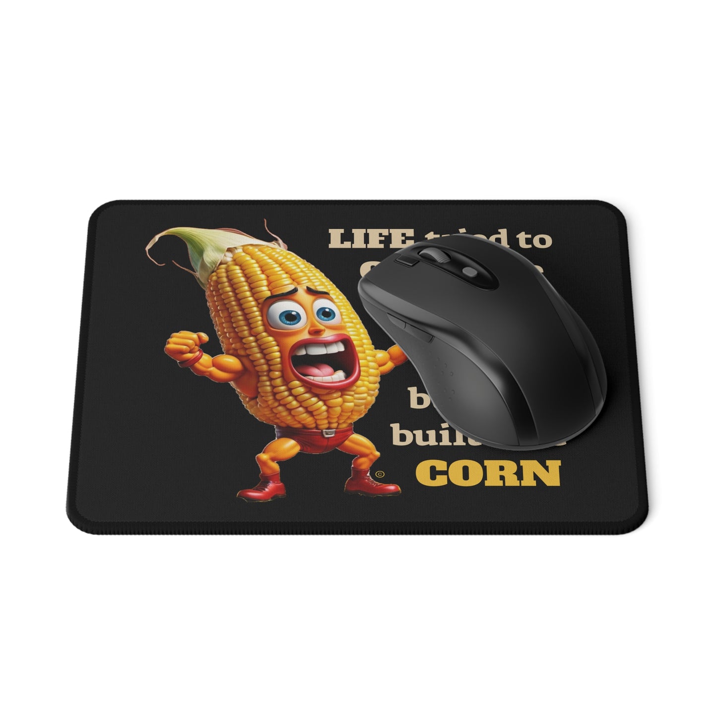 Built Like Corn Non-Slip Gaming Mouse Pad | Funny Corn Quote for Gamers