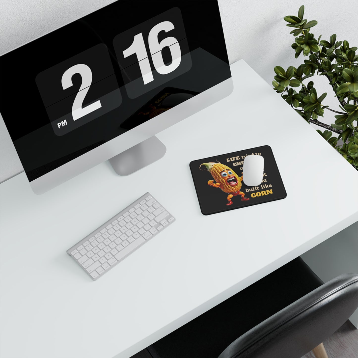 Built Like Corn Non-Slip Gaming Mouse Pad | Funny Corn Quote for Gamers