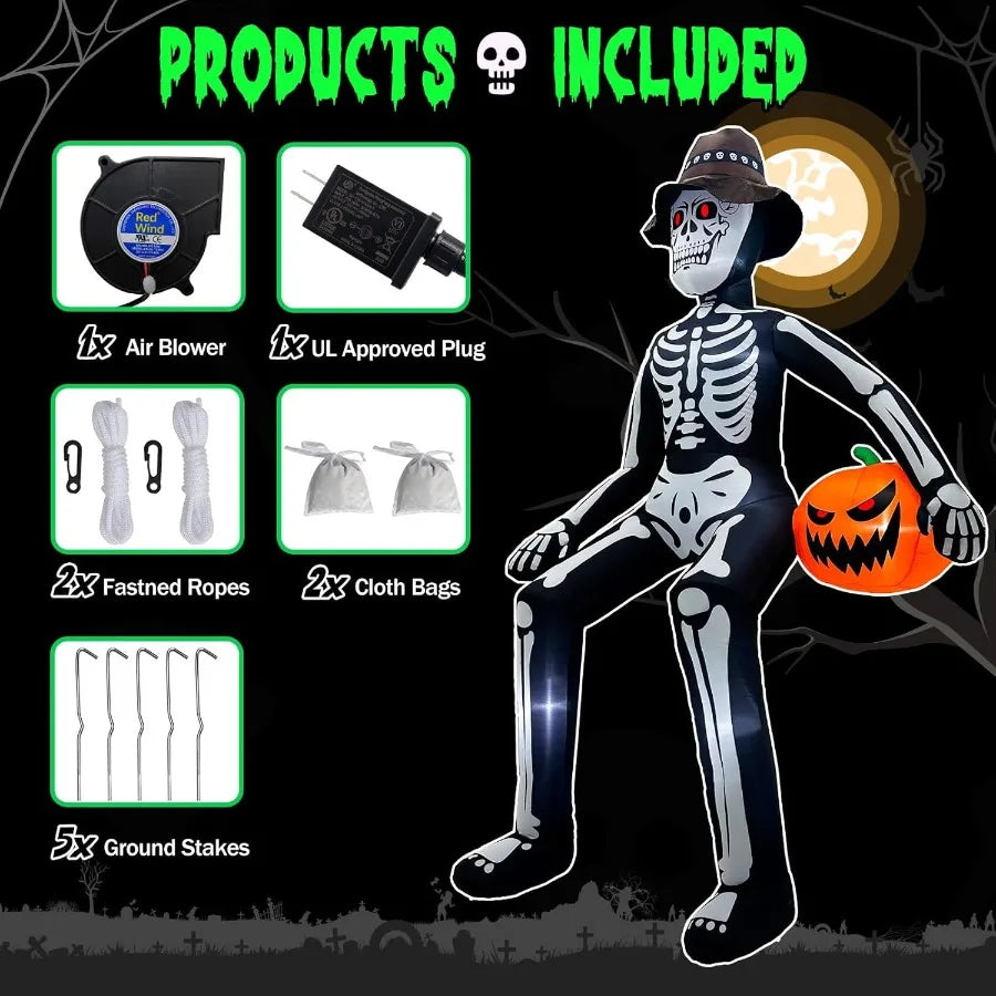 Giant Glowing Skeleton Decor