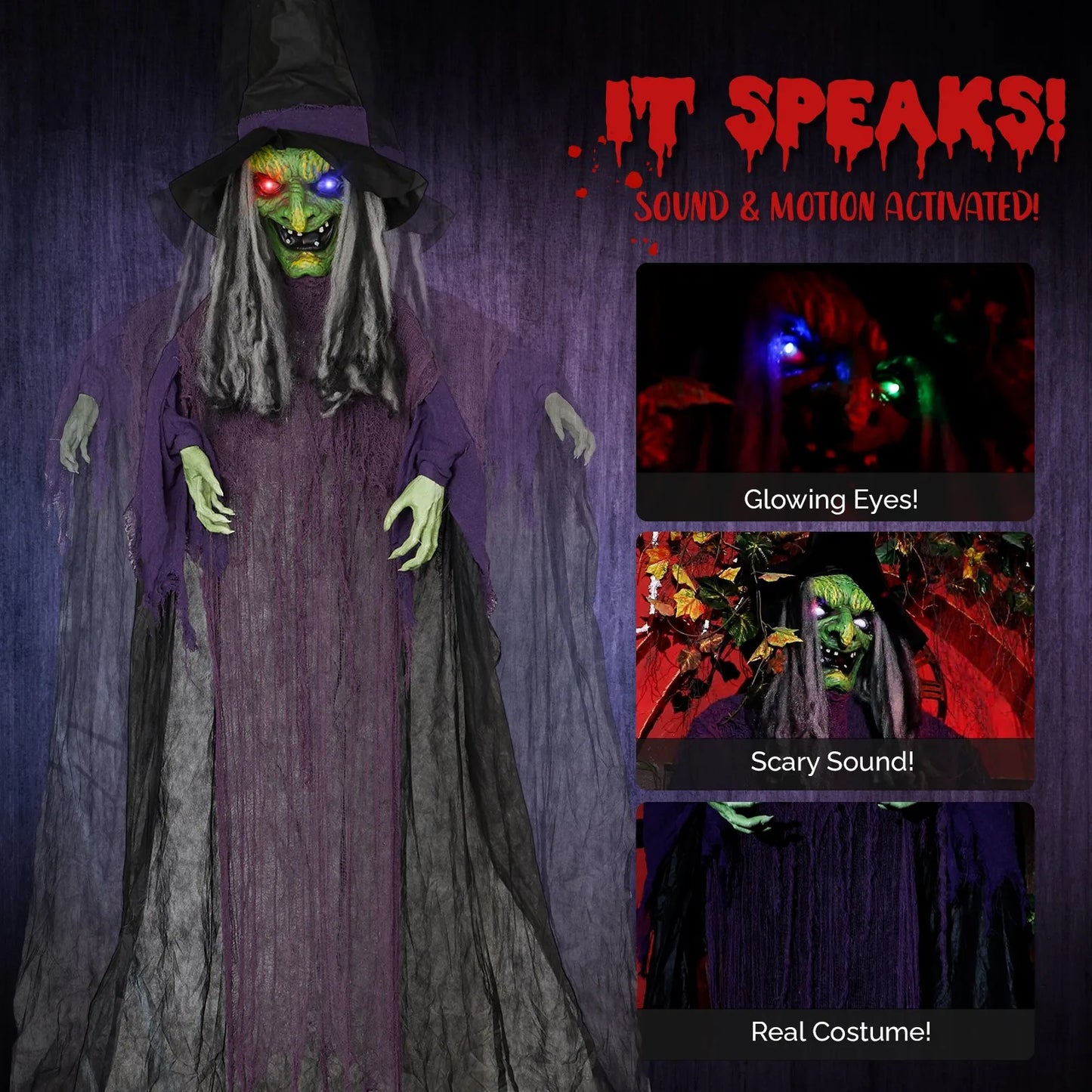 Spooky Witch Voice-Activated Decor